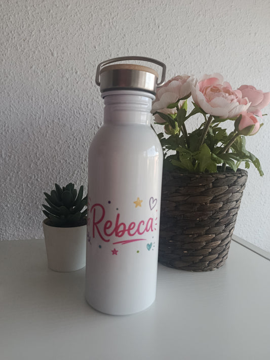 Botella tapón bambú