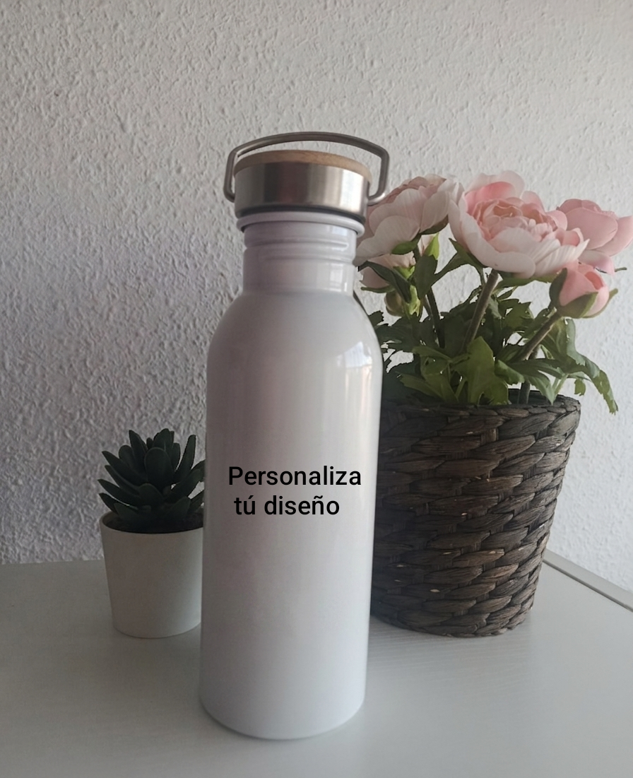 Botella tapón bambú
