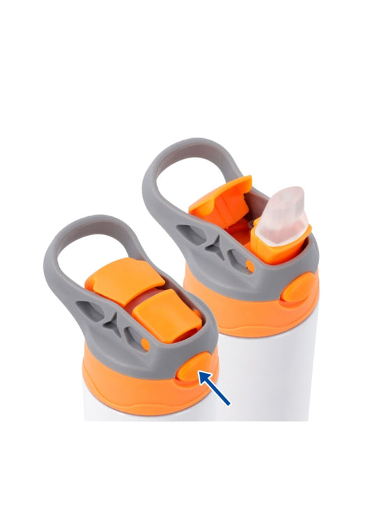 BOTELLA INFANTIL TAPON NARANJA GRIS
