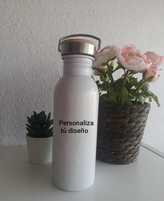 Botella tapón bambú